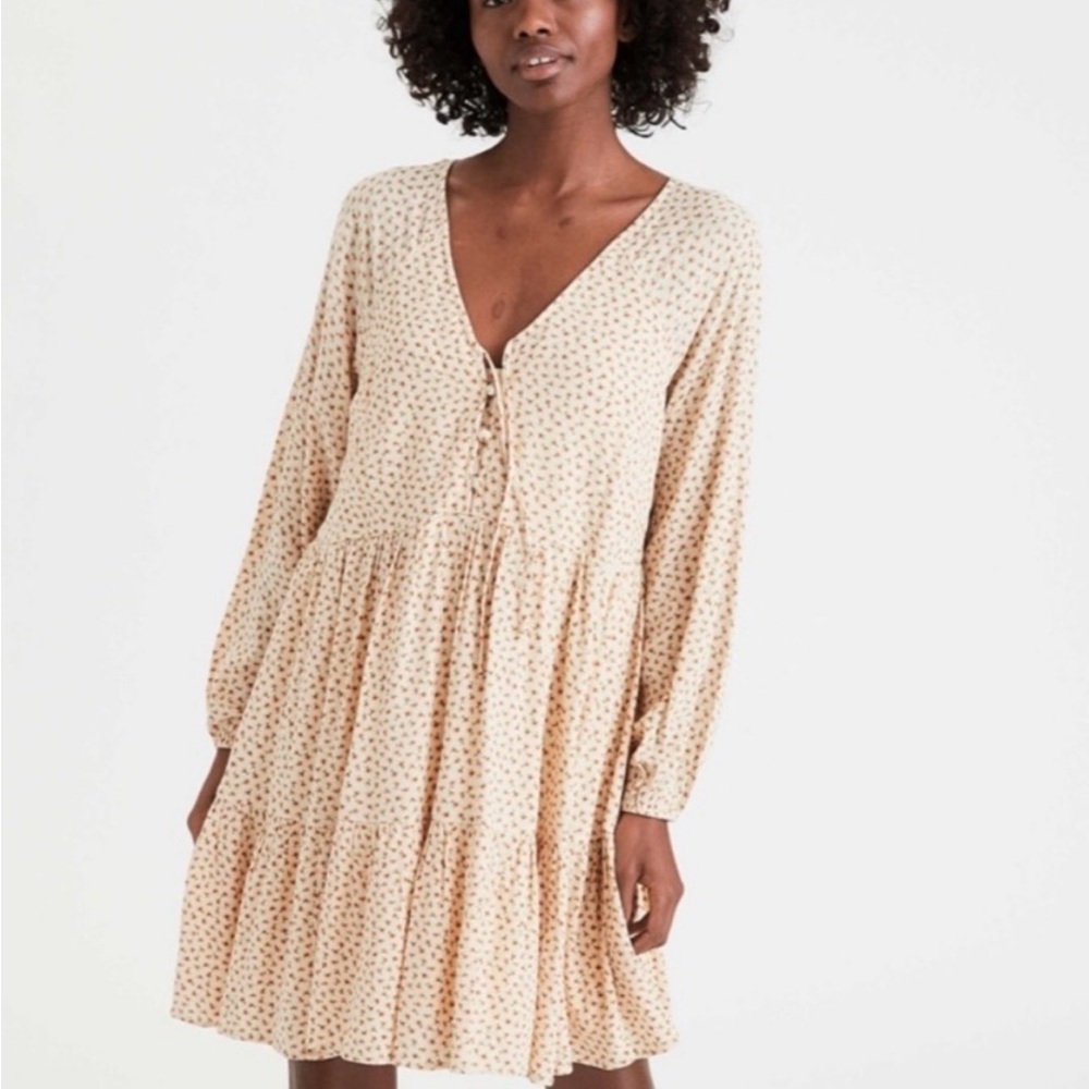 Floral Beige Women's Dress